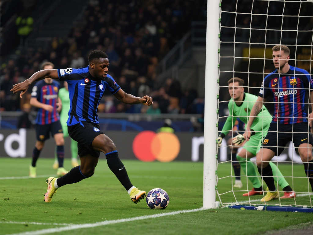 [流言板] 邓弗里斯助攻，阿切尔比头球扳平！国米惊险3-3战平巴萨！